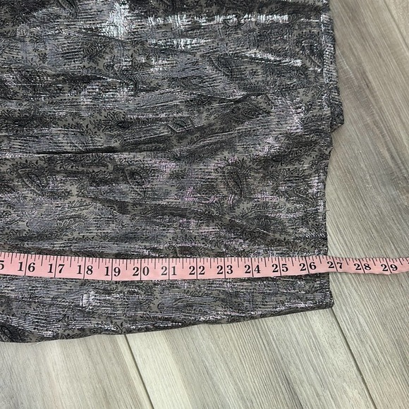 Kobi Halperin Isle Paisley Metallic Chiffon Tiered Wide Leg Pants Size Small - Picture 10 of 10